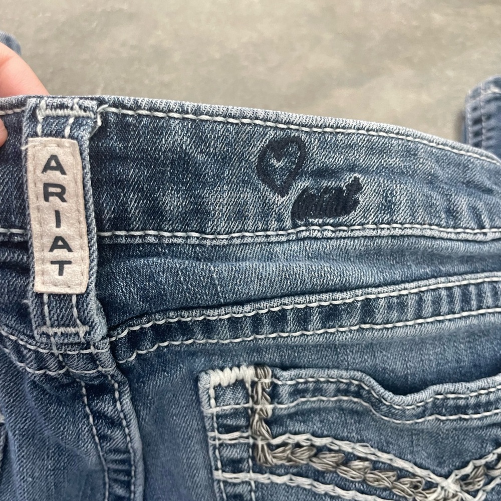 Ariat Girls Straight Leg Blue Jeans - Picture 6 of 7